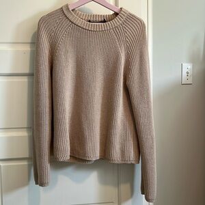 Jenni Kayne Cotton fisherman sweater size S, color oatmeal. Excellent condition